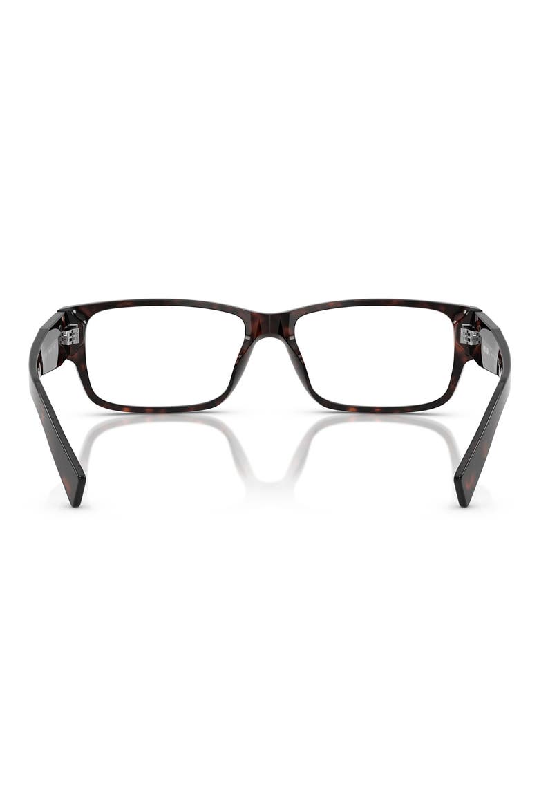 57mm Rectangular Optical Glasses, Alternate, color, BROWN HAVANA