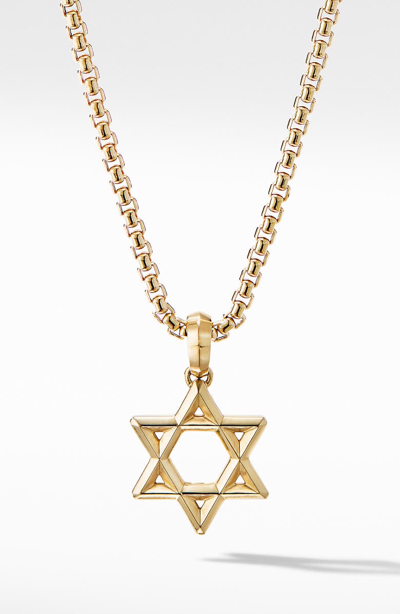 David Yurman Modern Renaissance Star of David Pendant in 18K Yellow Gold, Main, color, 
