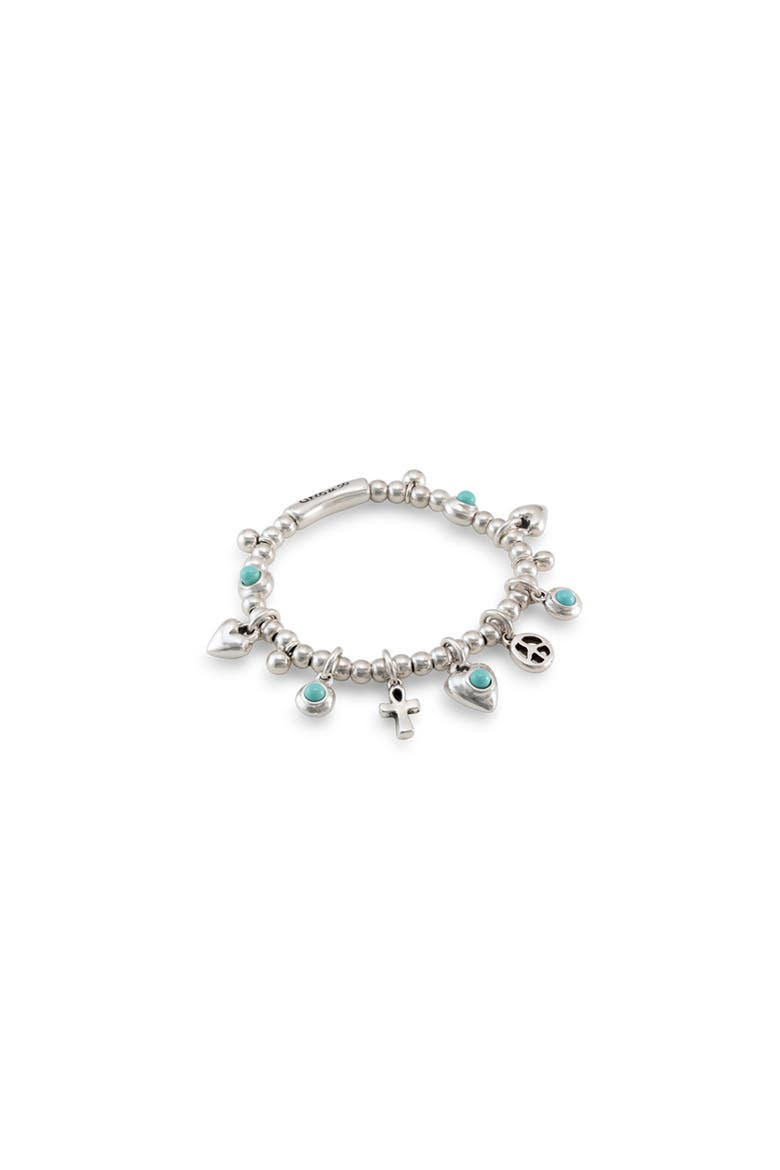 Turquoise Charm Bracelet, Alternate, color, Silver