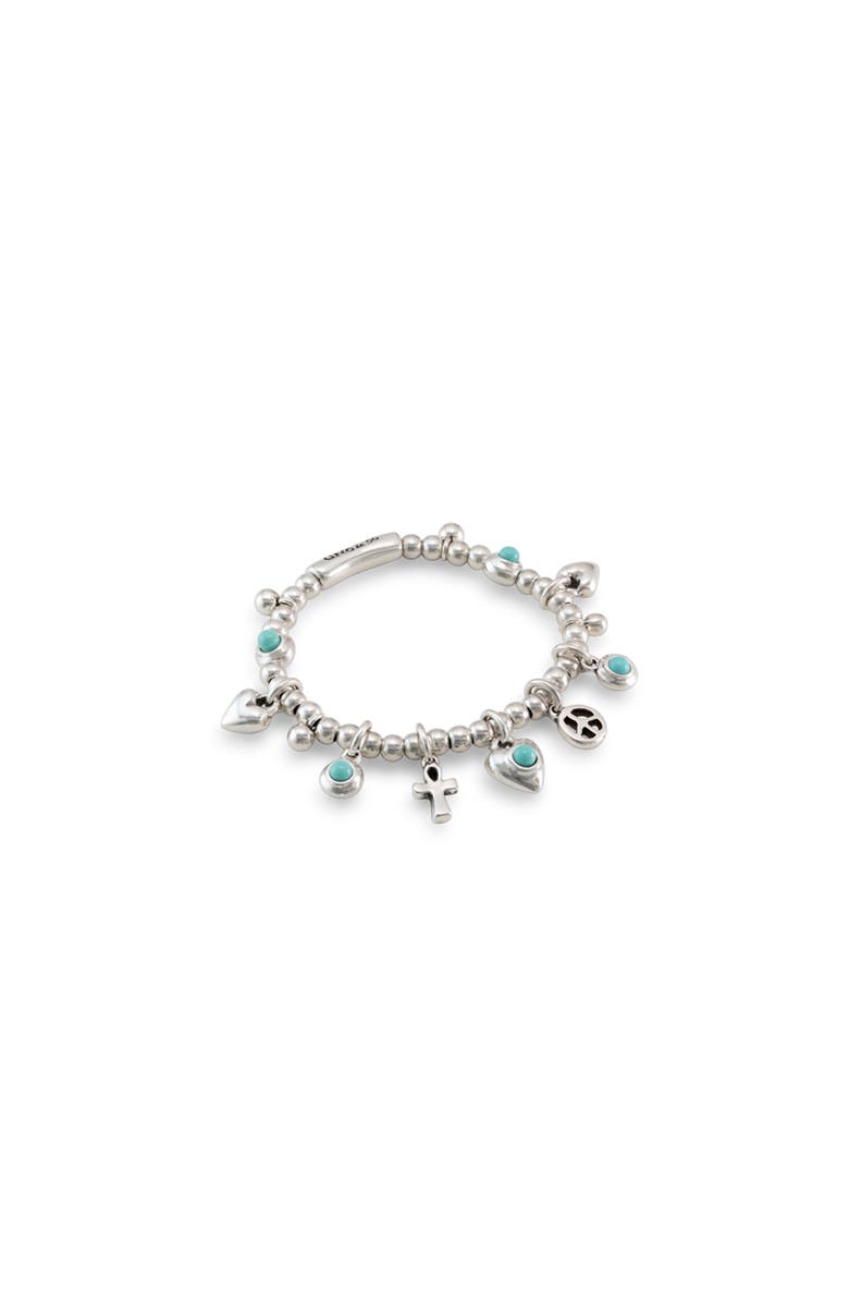 UNODE50 Turquoise Charm Bracelet, Alternate, color, Silver