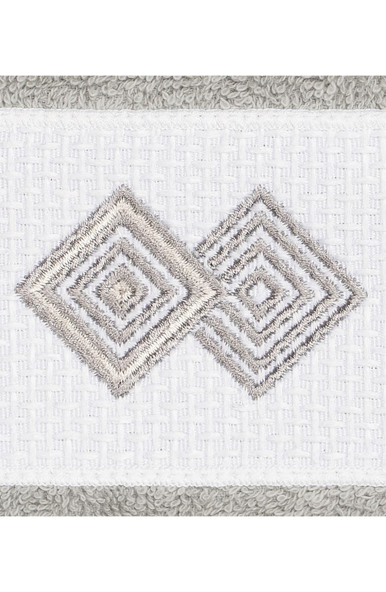 Linum Home Textiles Noah Embellished Washcloth - Set of 2 - Light Grey, Alternate, color, Light Grey