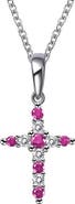Lafonn Birthstone Cross Pendant Necklace