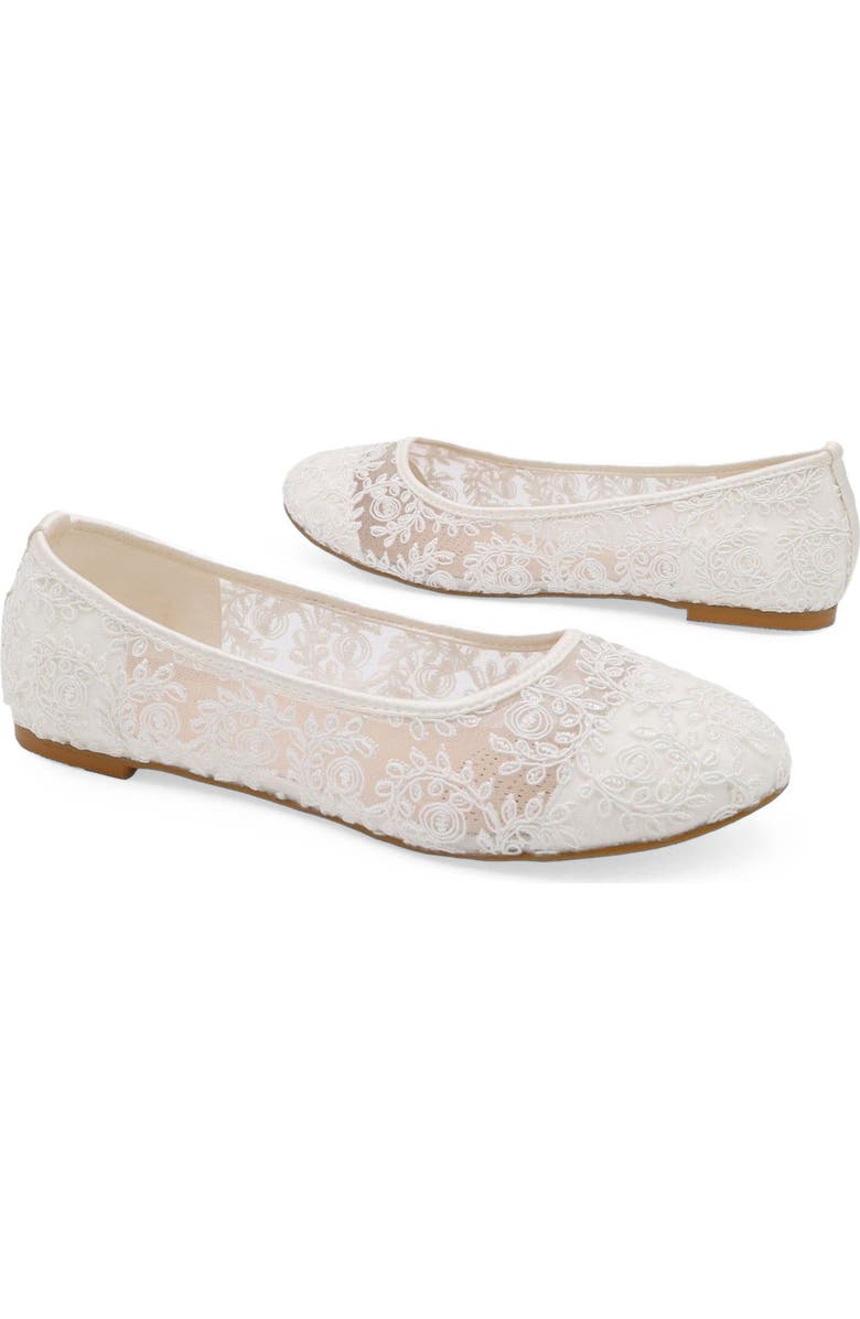 Kailee P Baba Crochet Lace Ballet Flats, Alternate, color, White