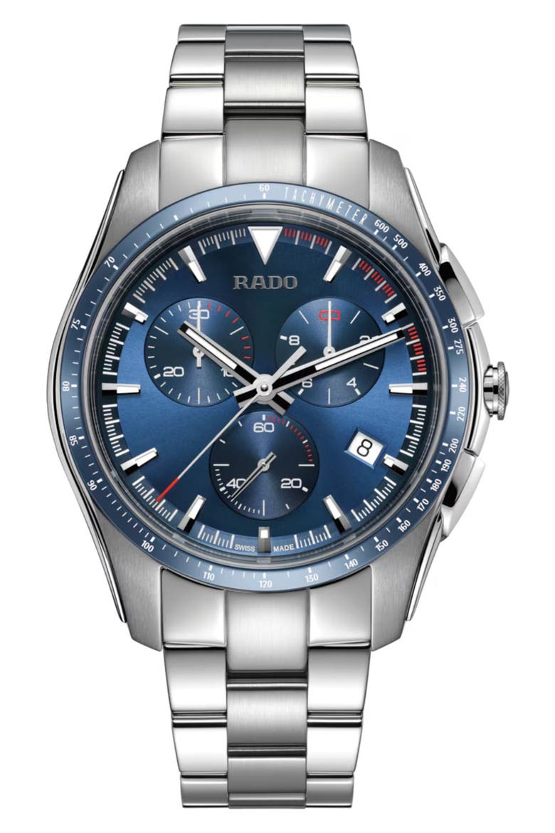 Chronograph Hyperchrome Bracelet Watch, 44.9mm, Main, color, SILVER/BLUE/SILVER