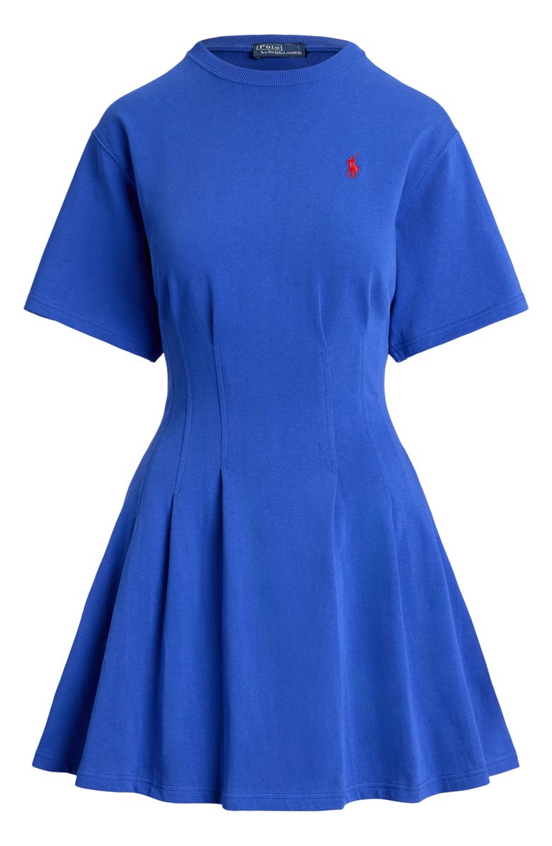 Polo Ralph Lauren Pleated Cotton Jersey Minidress, Alternate, color, Gala Blue