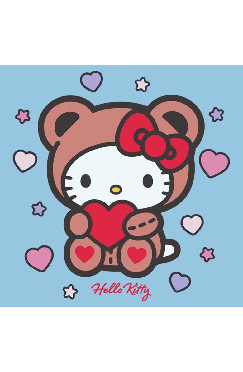 Hello Kitty Boy's Hello Kitty Cute Valentine Bear Graphic T-Shirt, Alternate, color, Light Blue