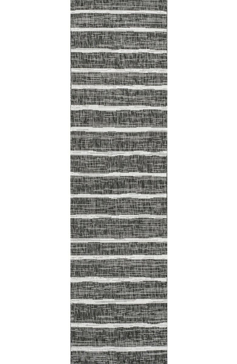 JONATHAN Y Colonia Berber Stripe Indoor/Outdoor Area Rug, Alternate, color, Black/Ivory