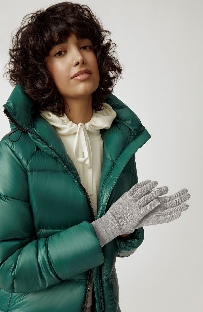 Canada Goose Barrier Merino Wool Gloves, Alternate, color, Heather Grey