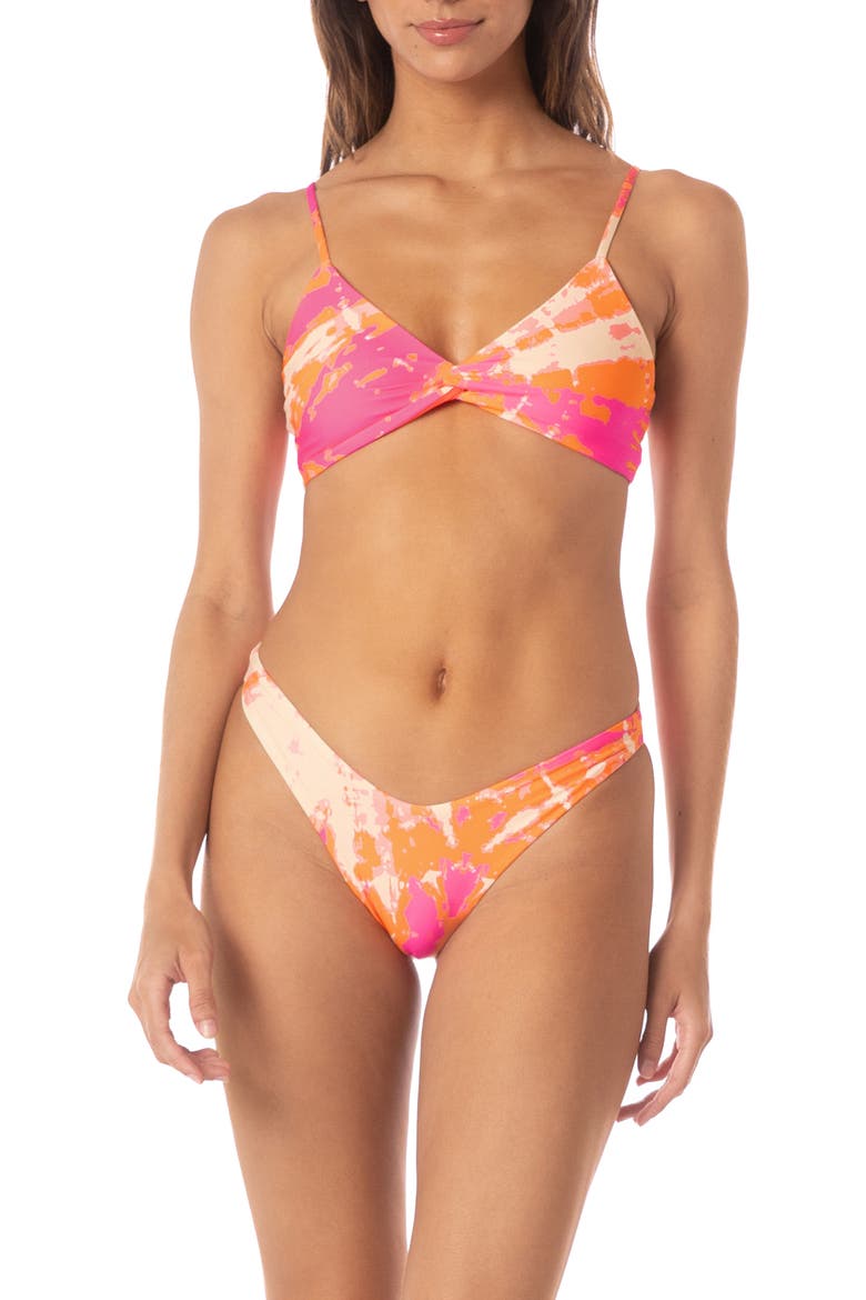 Flamingo Swirl Splendor Reversible Bikini Bottoms, Alternate, color, PINK