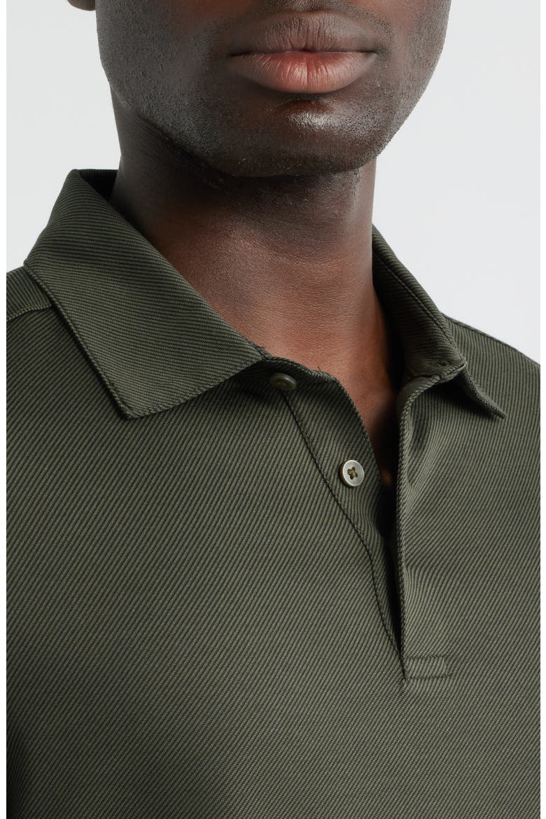Luciano Long Sleeve Twill Polo, Alternate, color, OLIVE