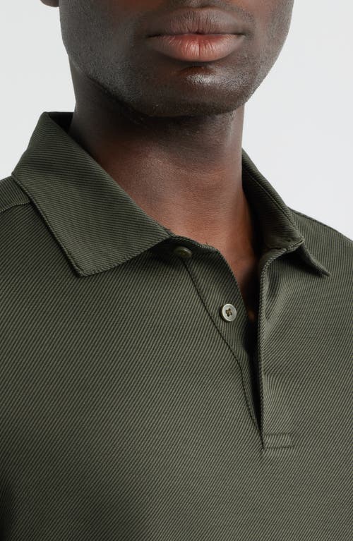 Robert Barakett Luciano Long Sleeve Twill Polo In Green
