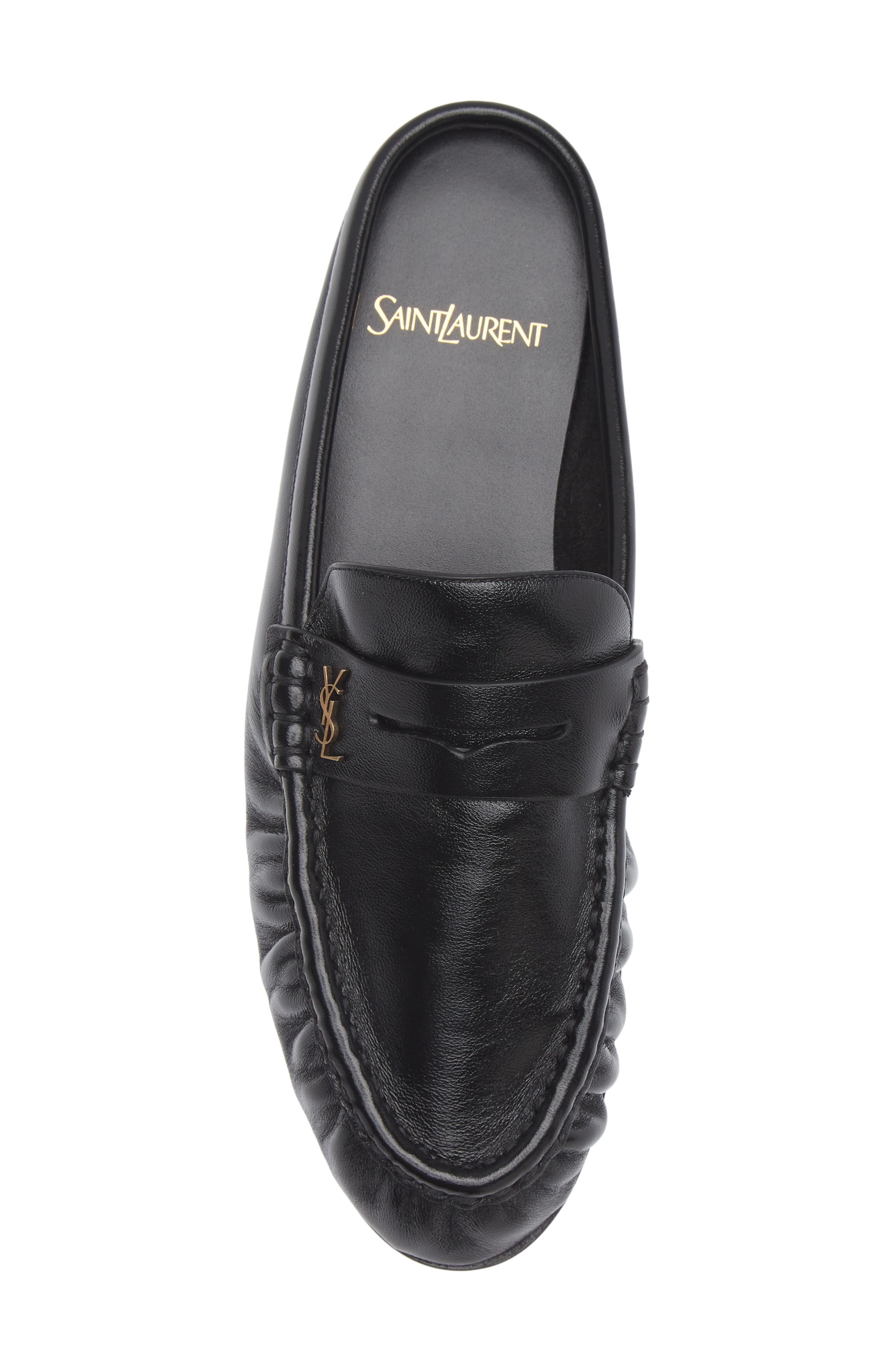 Saint Laurent Le Penny Loafer Mule, Alternate, color, Nero