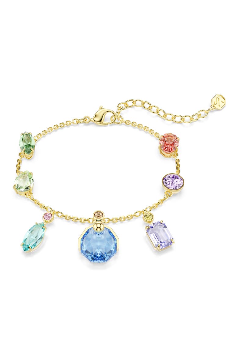 Gema Crystal Charm Line Bracelet, Main, color, GOLD/ MULTI