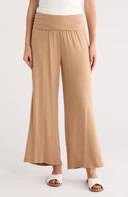 Renee C Foldover Waist Wide Leg Pants