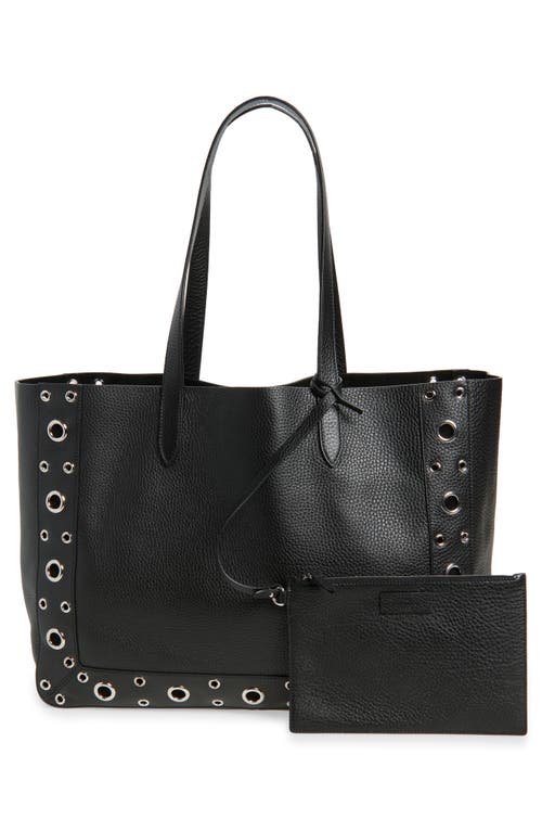 Valentino Garavani Large Nellcôte Grommet Leather Tote In Black