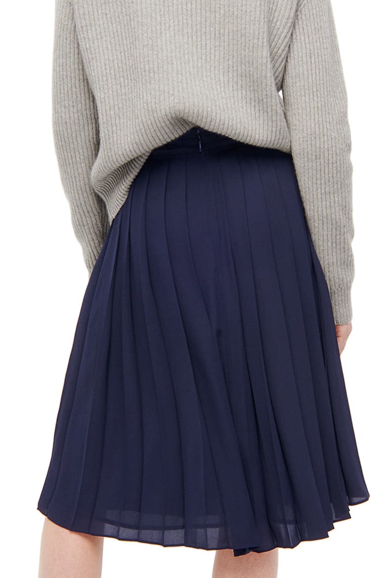 Pleated Midi Skirt, Alternate, color, NAVY
