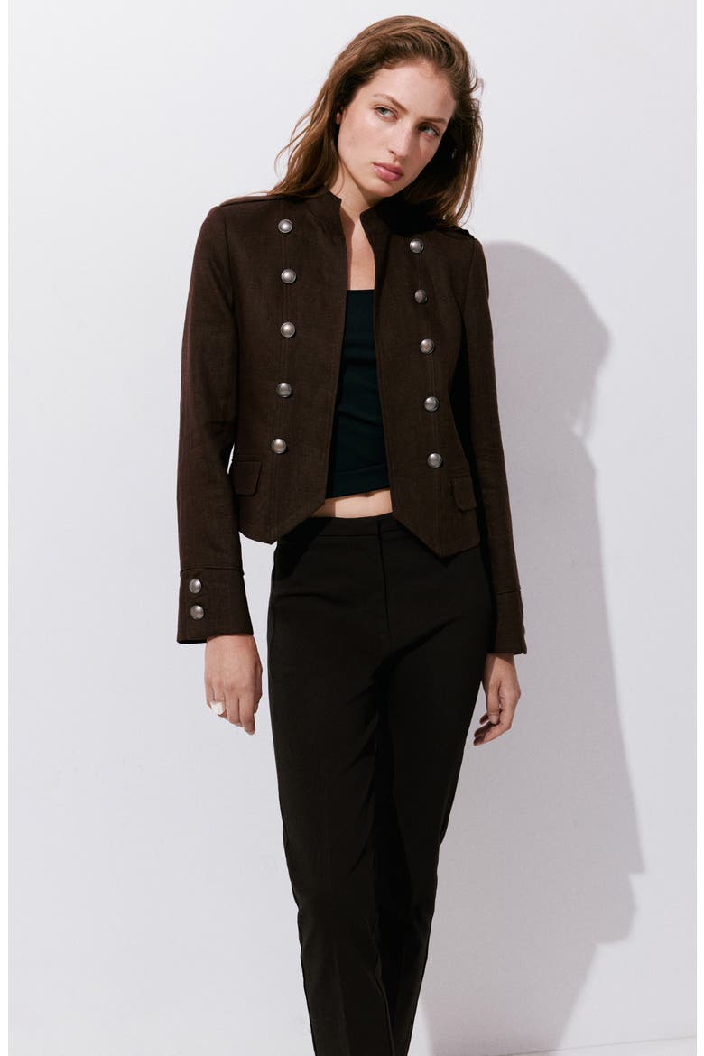 Crop Straight Leg Pants, Alternate, color, CHOCOLATE