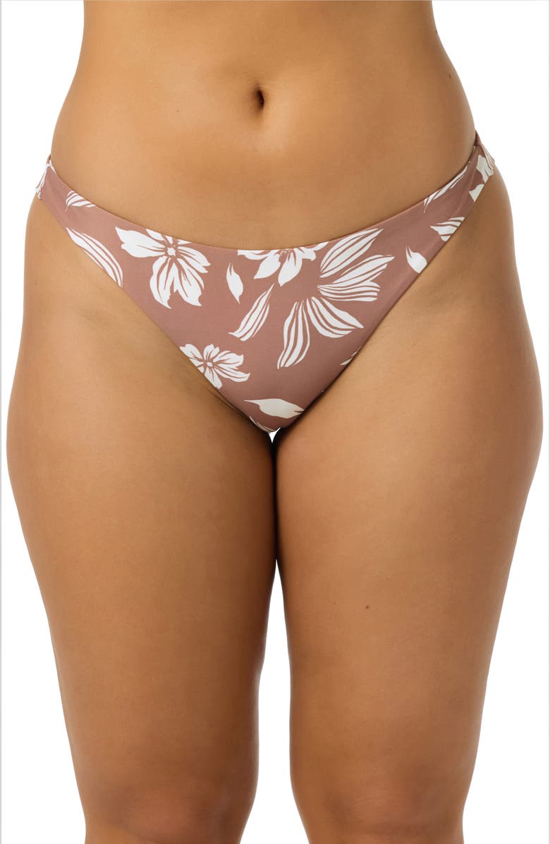 O'Neill Nomad Floral Hermosa Bikini Bottoms, Main, color, Carob Brown