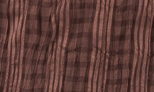 Cece Mixed Print Split Neck Top In Brown