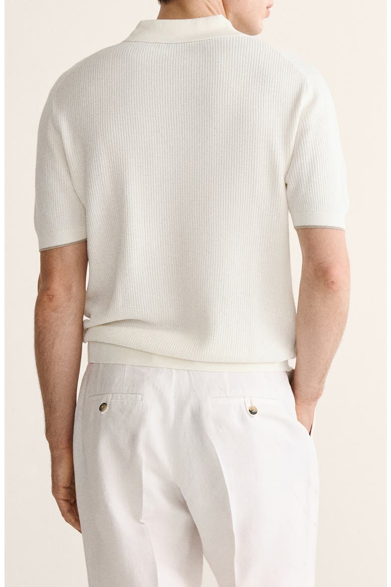 Johnny Collar Cotton & Silk Polo, Alternate, color, OFF WHITE