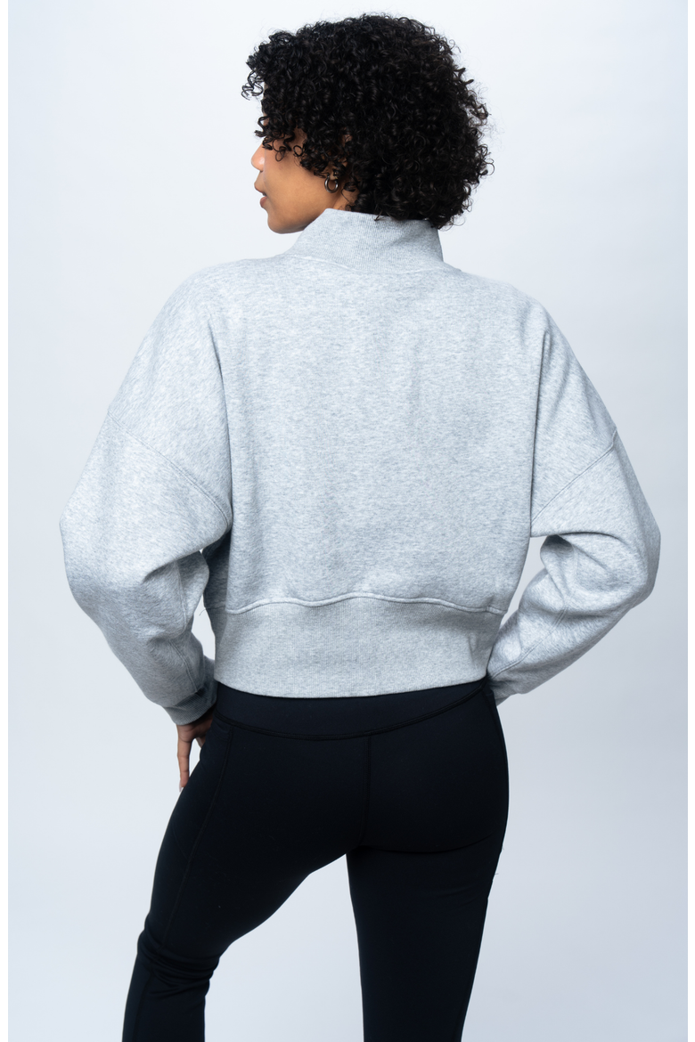 SportFleece Mock Neck Pullover, Alternate, color, Heather Grey