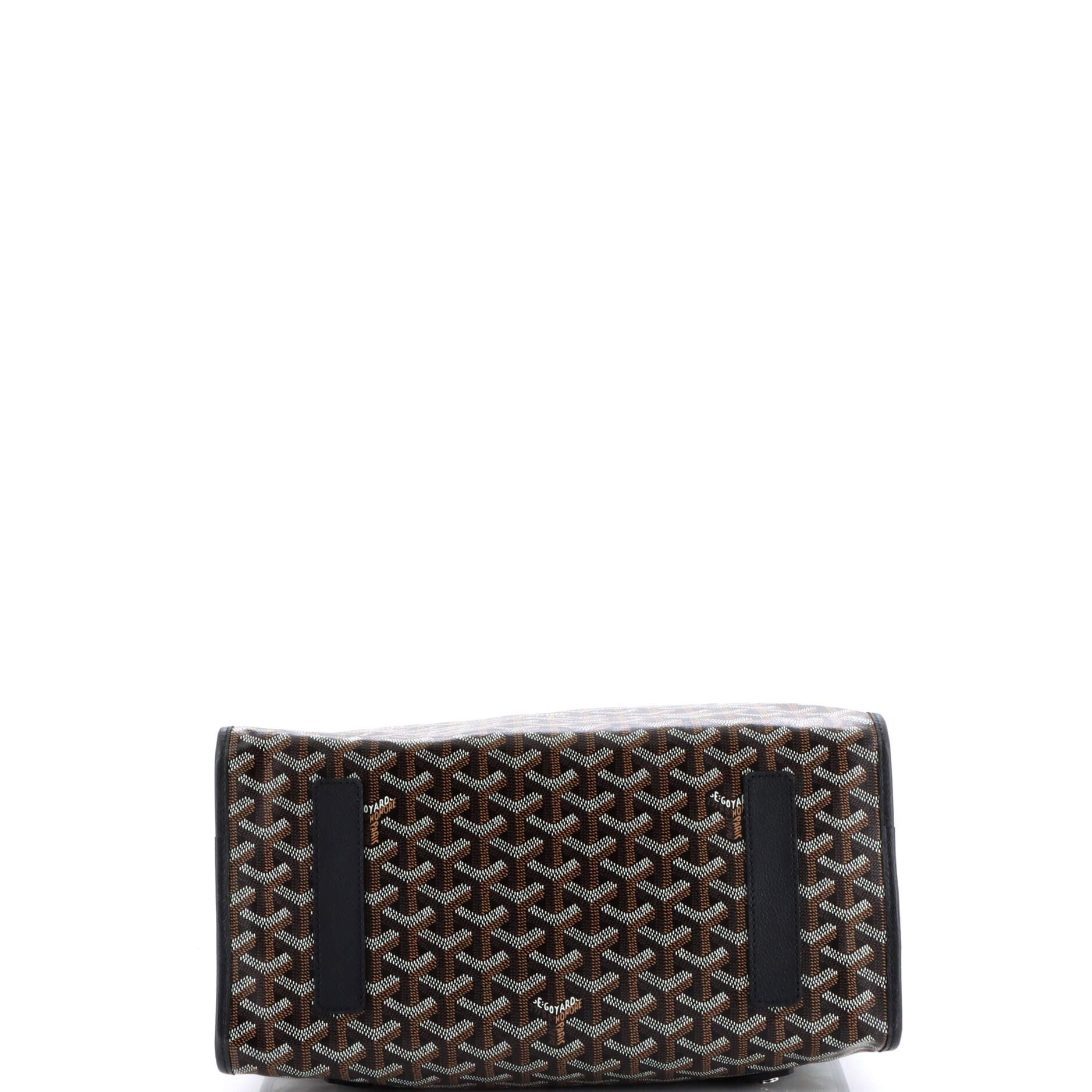 Pre-Owned Goyard Saint Leger Briefcase Backpack Coated Canvas, Alternate, color, Black