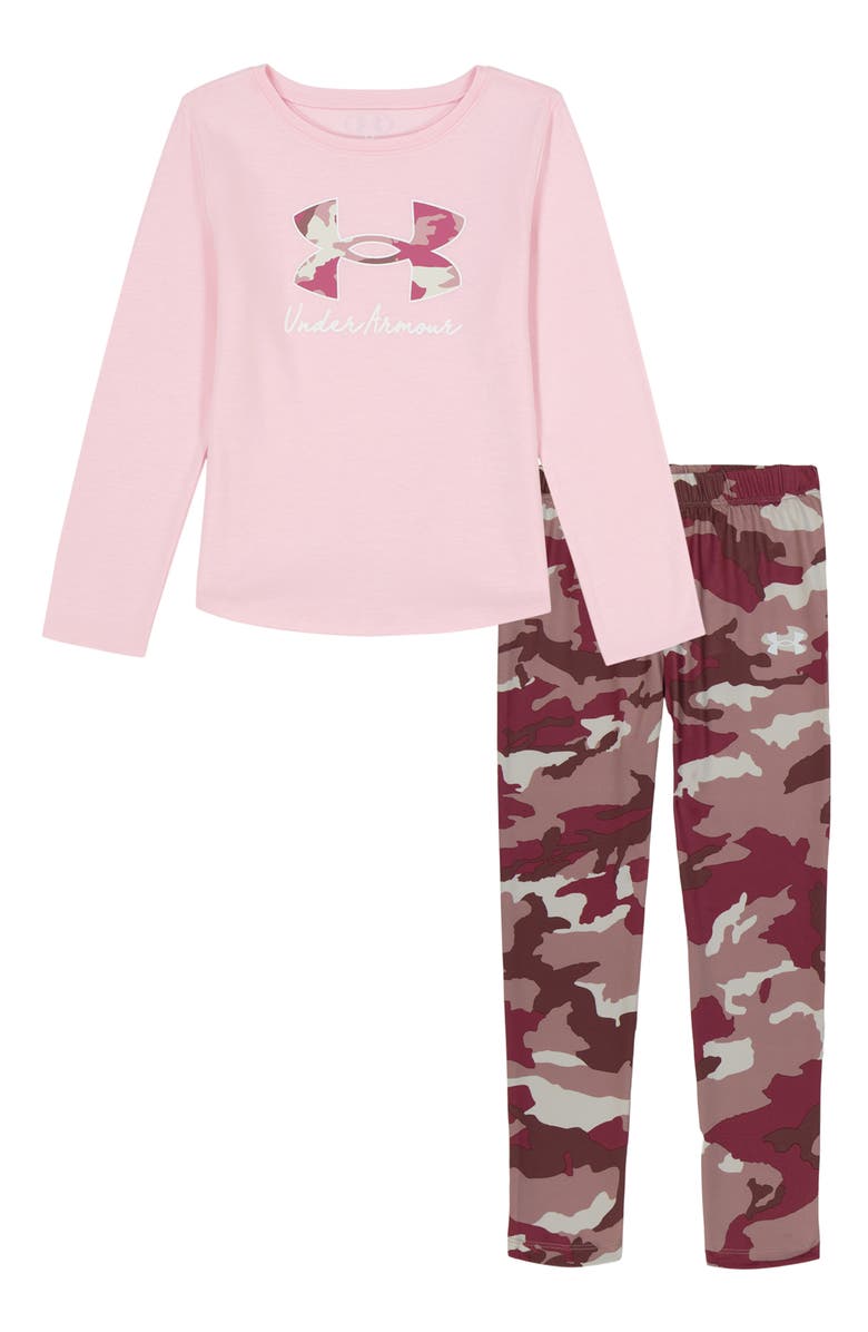 Under Armour Kids' Camo Long Sleeve T-Shirt & Leggings, Main, color, Prime Pink