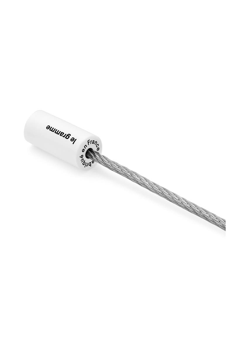 Men's 5G Brushed White Ceramic Clasp Cable Bracelet, Alternate, color, WHITE CERAMIC