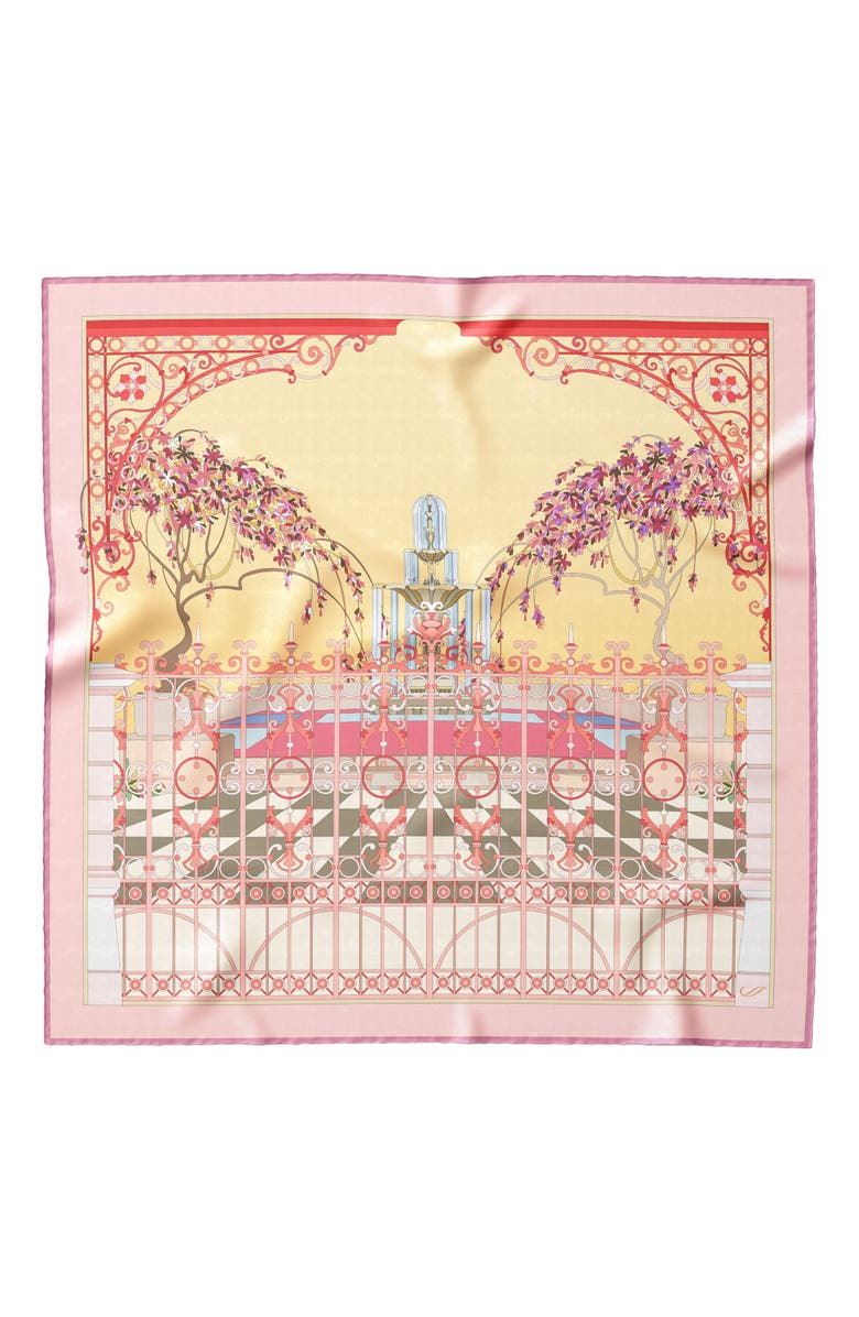 Elizabetta Garden of Dreams - Hand Rolled Silk Foulard for Women, Alternate, color, Pink