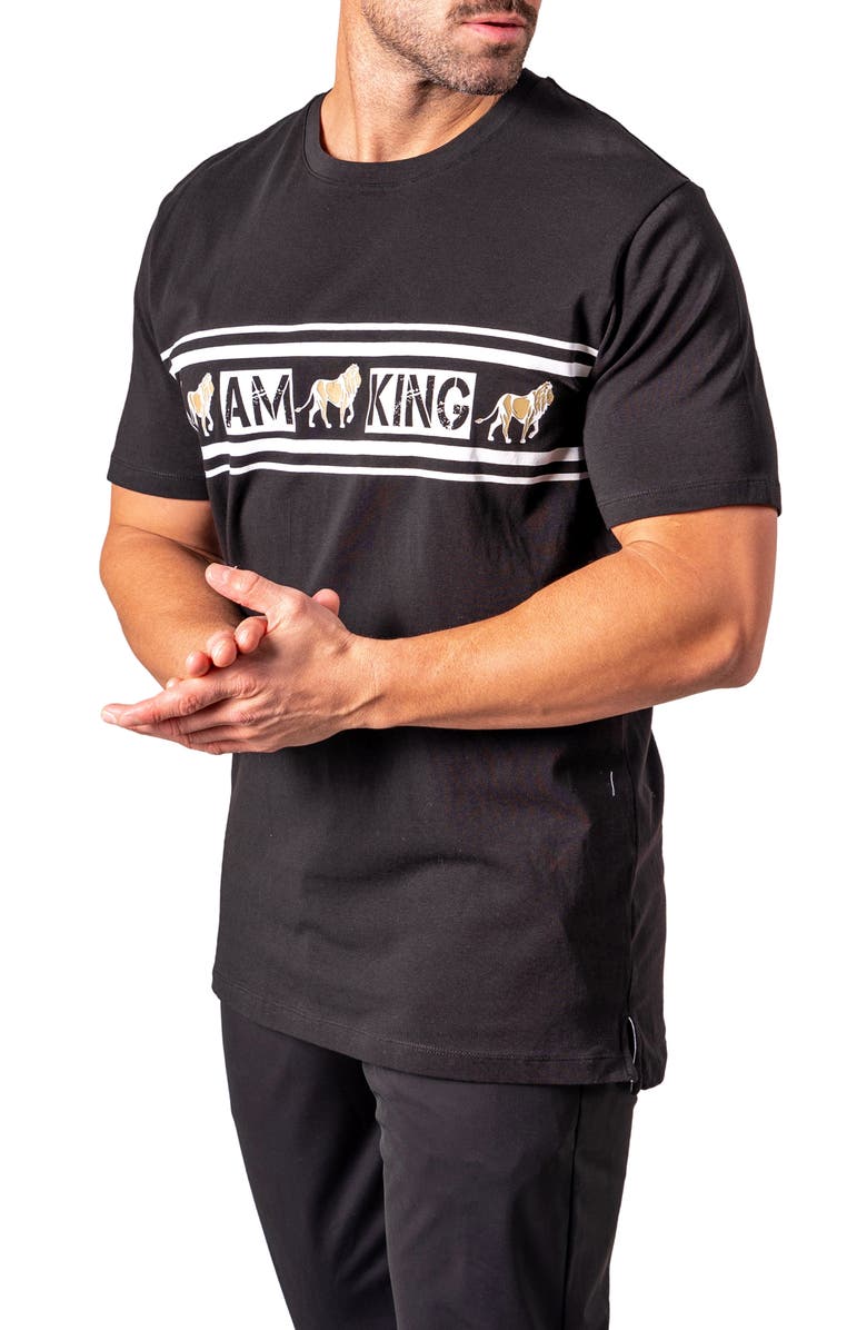 Maceoo I Am King Graphic T-Shirt, Alternate, color, Black