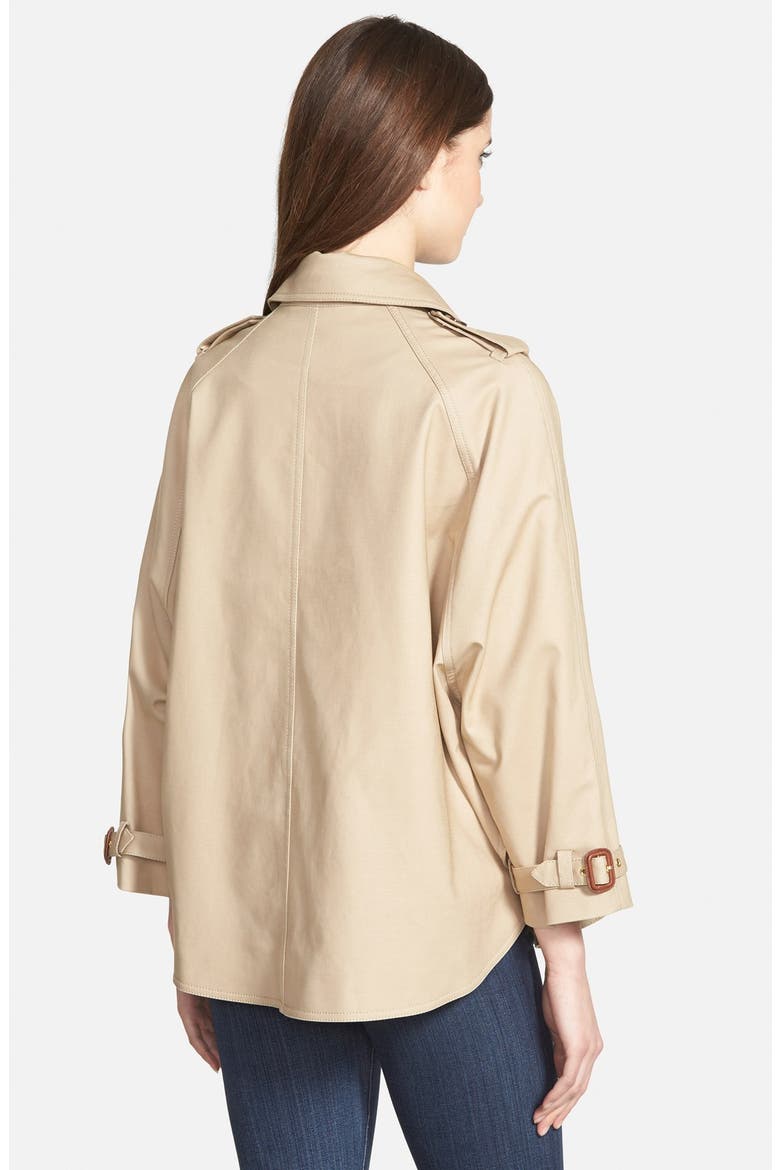 Double Breasted Swing Trench Coat, Alternate, color, KHAKI