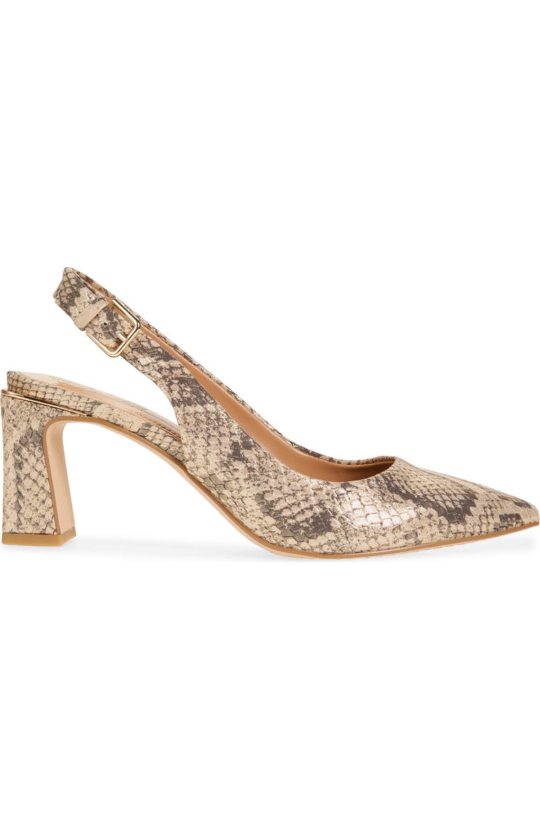 Vince Camuto Hamden Pointed Toe Slingback Pump, Alternate, color, Natural Gold Snake