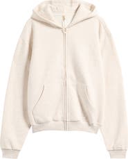 SKIMS Cotton Fleece Blend Classic Zip-Up Hoodie