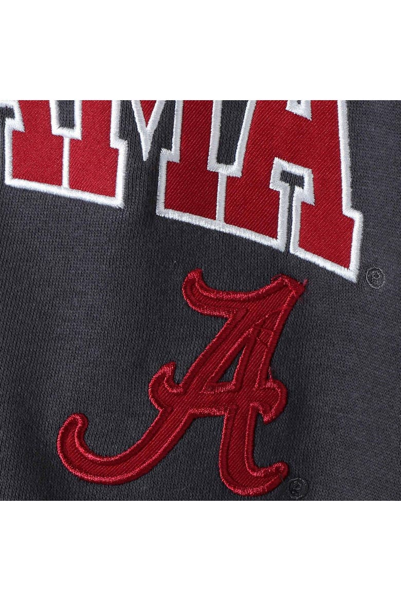 Youth Charcoal Alabama Crimson Tide Applique Arch & Logo Full-Zip Hoodie, Alternate, color, Charcoal