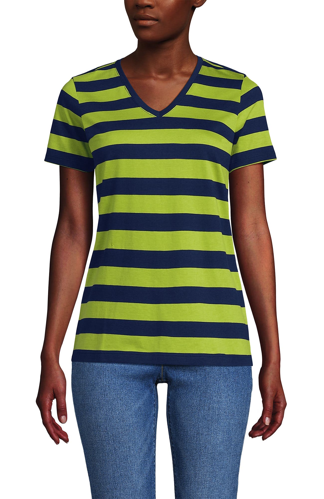 Navy/Winter Pear Bold Stripe