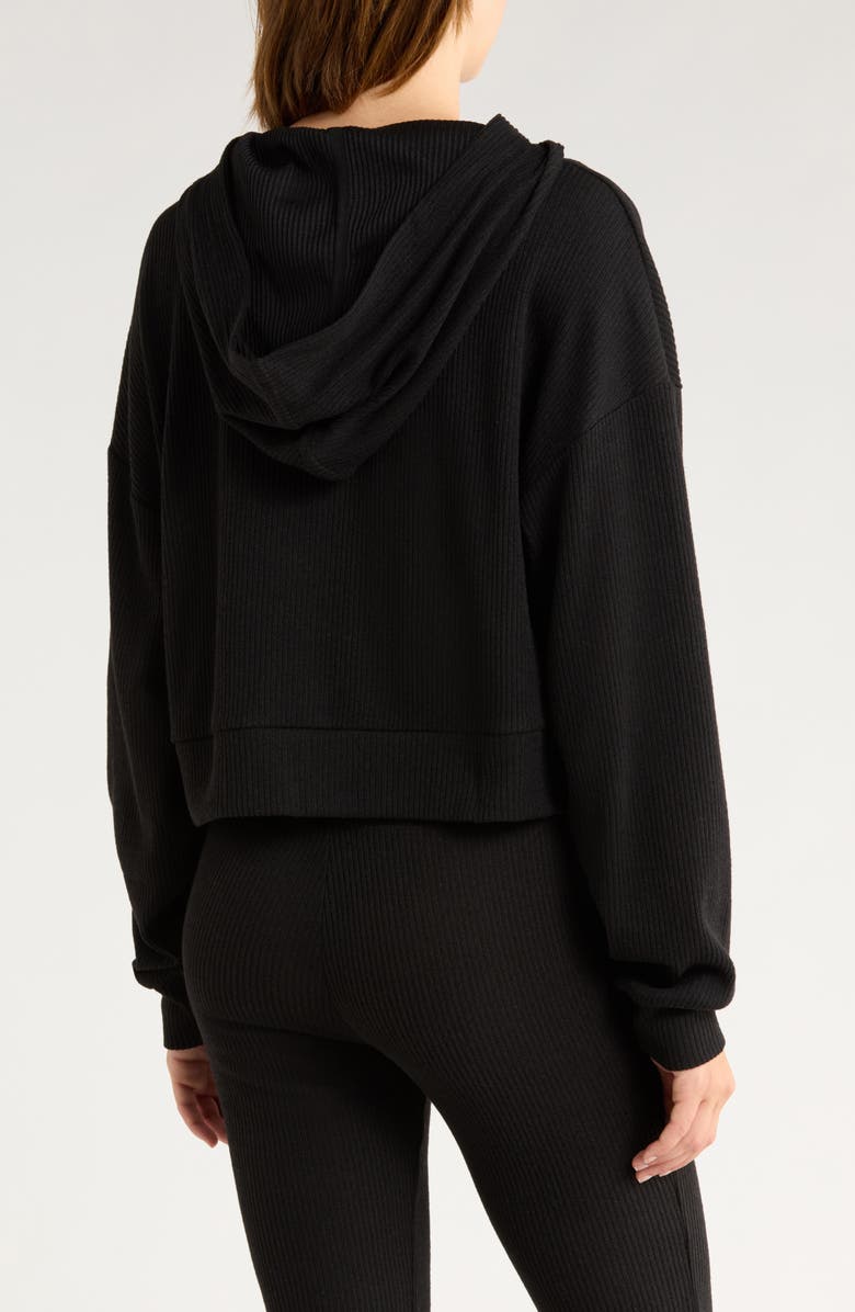 X by Gottex Rib Hoodie, Alternate, color, Black