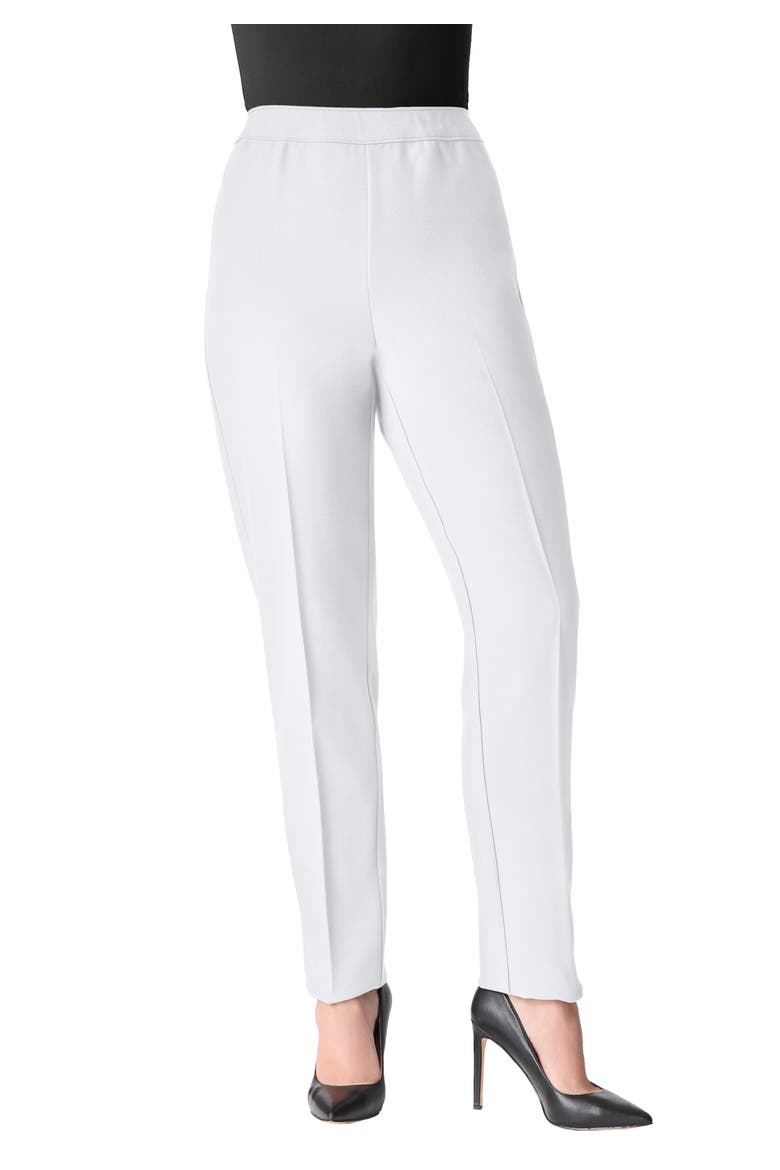 Plus Size Classic Bend Over® Structured Straight Leg Pull On Pant, Main, color, WHITE
