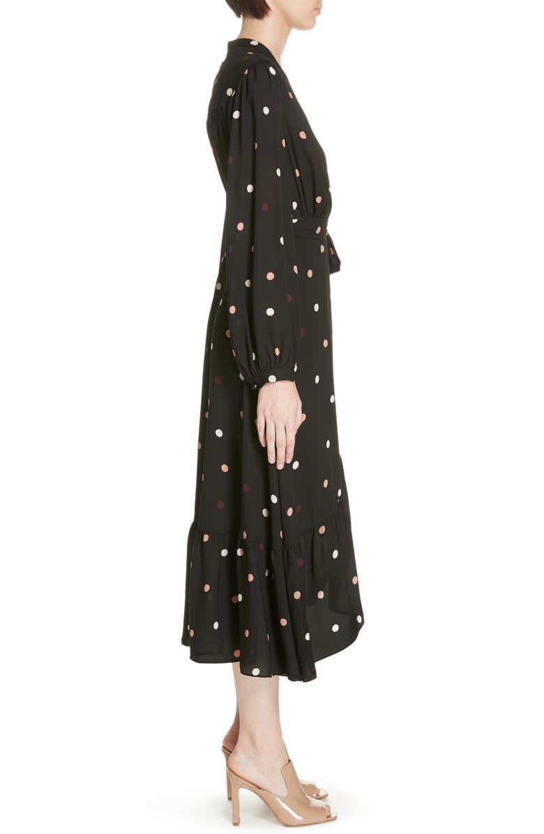 Kate Spade New York bakery dot midi wrap dress, Alternate, color, 