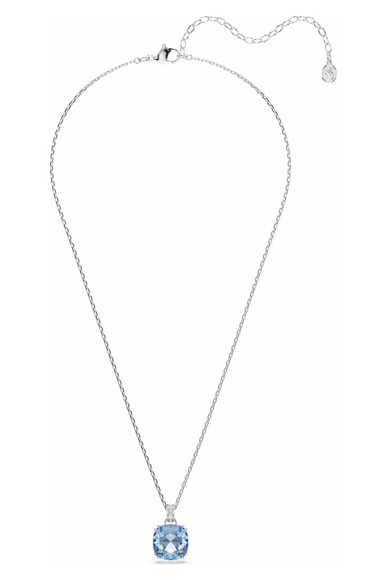 Millenia Rhodium Plated Crystal Pendant Necklace, Alternate, color, BLUE WITH GOLD