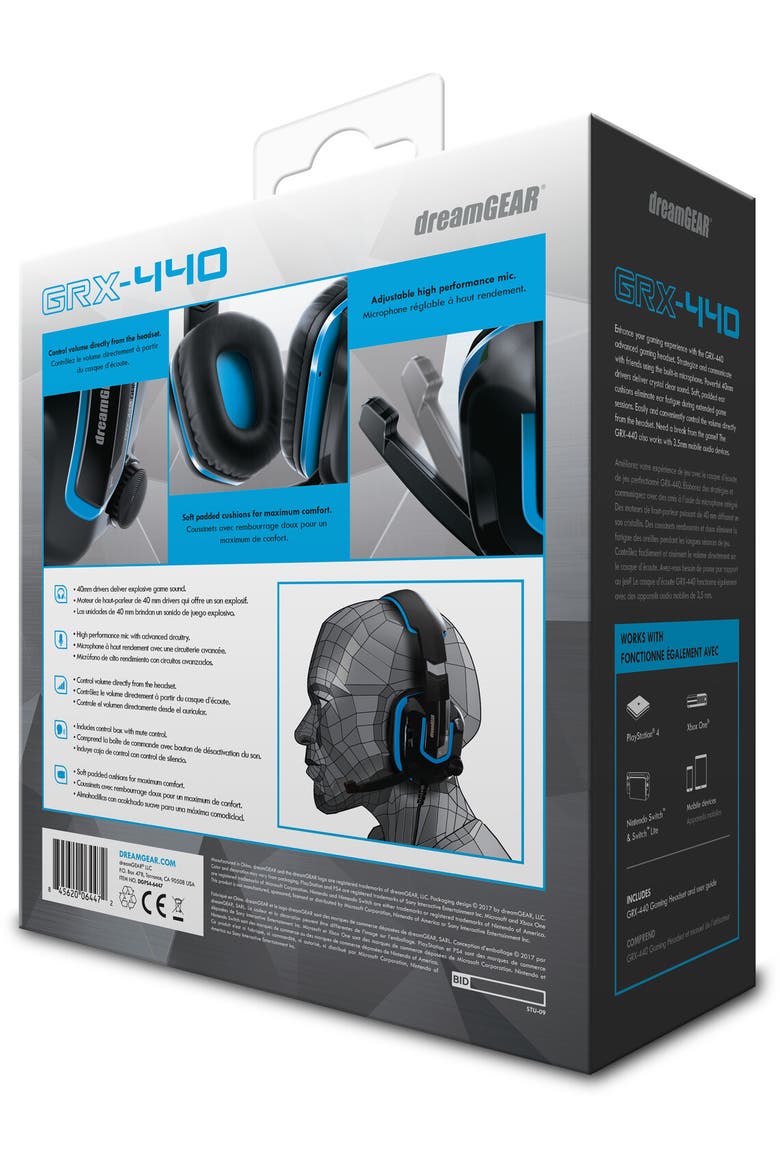 Wired Headset - Dreamgear Grx - 440 With Boom Mic - On-Ear, Alternate, color, Multicolor
