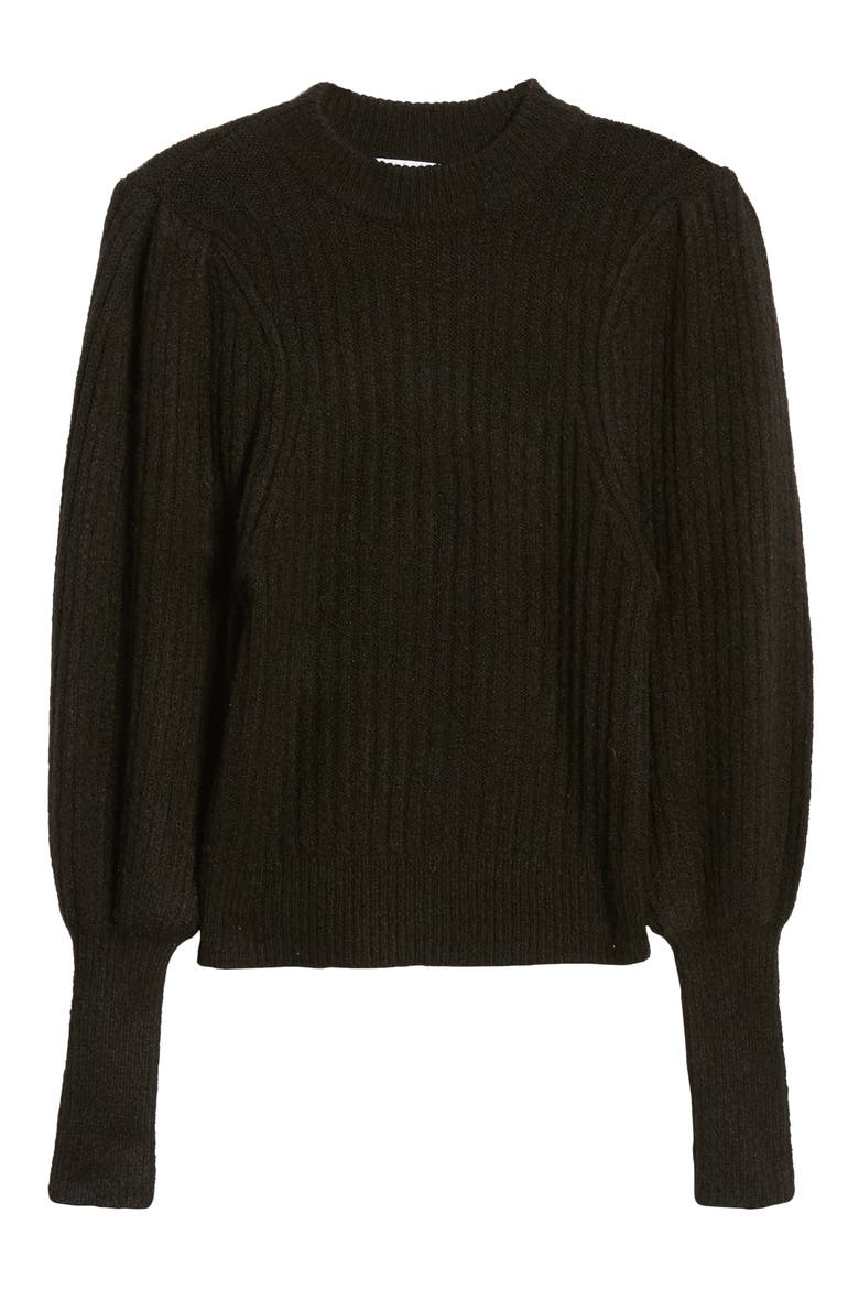 Juliet Sleeve Sweater, Alternate, color, BLACK