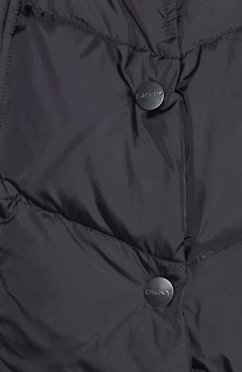 DKNY 'Hayley' Faux Fur Trim Hooded Belted Quilted Jacket, Alternate, color, 