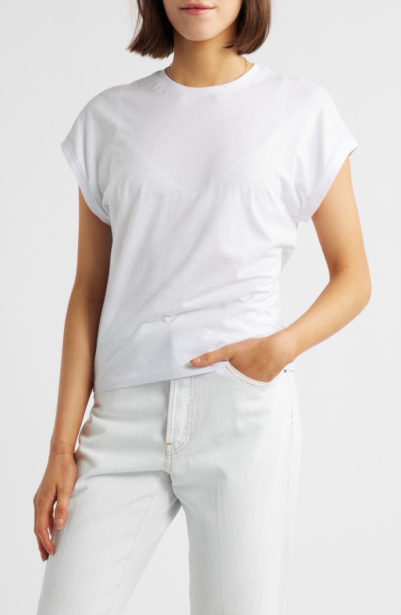 FRAME Stripe Supima<sup>®</sup> Cotton Muscle T-Shirt, Main, color, Powder Blue Multi