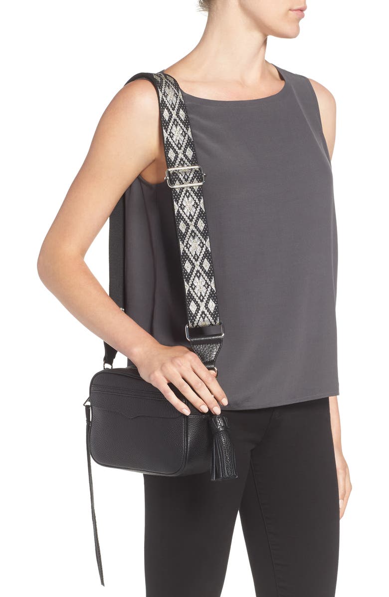 Rebecca Minkoff Leather Camera Bag with Guitar Strap, Alternate, color,