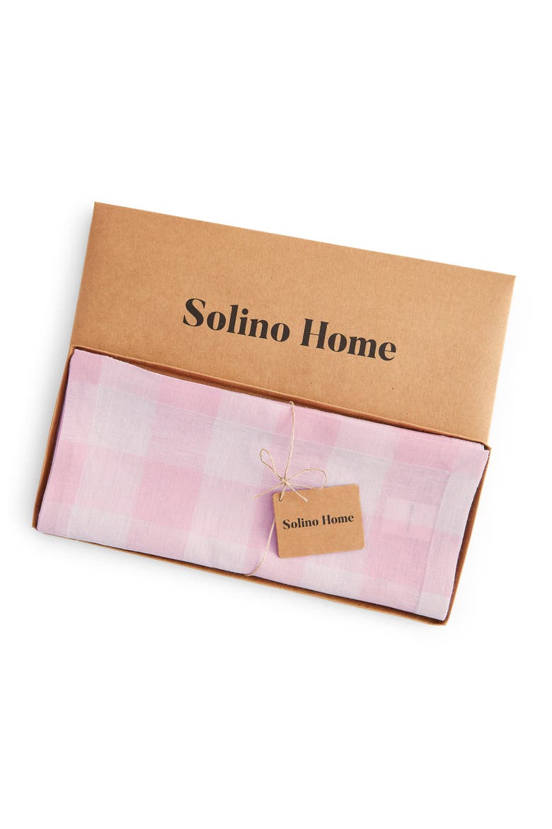 Linen Table Runner - Buffalo Check, Alternate, color, Marshmellow Pink