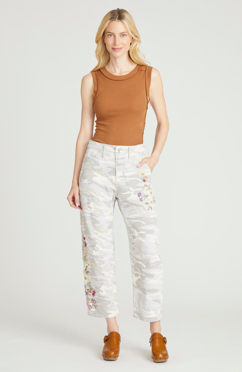 Driftwood Bri Barrel Leg Cargo Jeans, Alternate, color, Light Camo