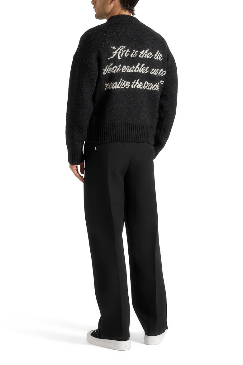 Kamil Art Slogan Brushed Knit Jumper, Alternate, color, Black