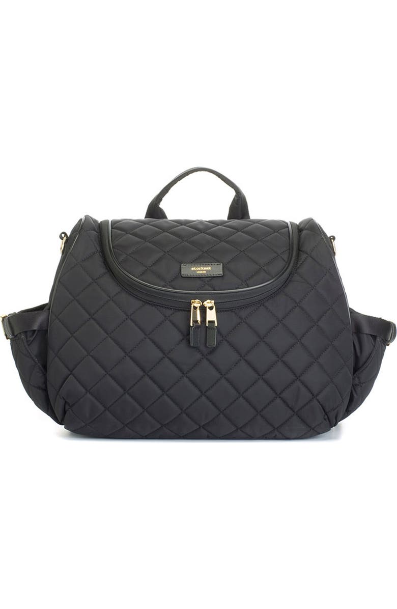 Storksak Poppy Quilted Nylon Convertible Diaper Bag, Main, color,