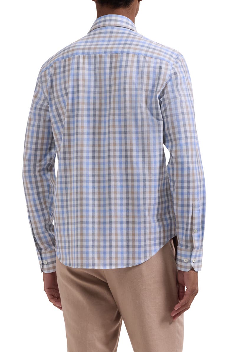 Bugatchi James OoohCotton<sup>®</sup> Gingham Button-Up Shirt, Alternate, color, Air Blue