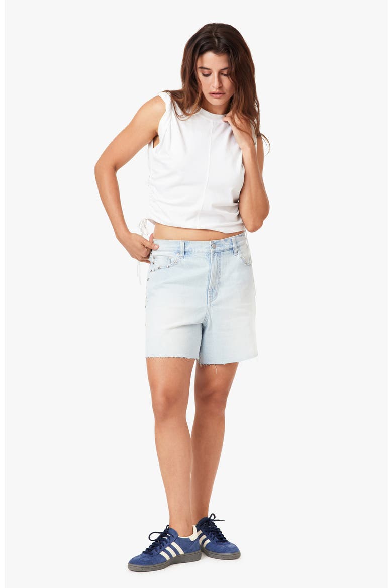 Kenni Studded Baggy Denim Shorts, Alternate, color, GLACIER